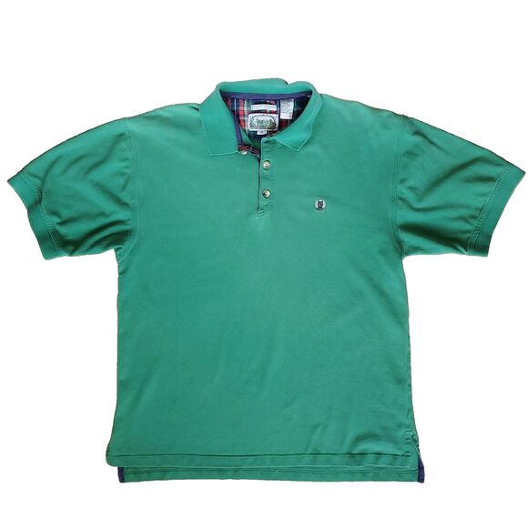 Vintage Polo Shirt Mens XL Kelly Green Short Sleeve Cotton Preppy Golf Siegfried - Picture 9 of 12